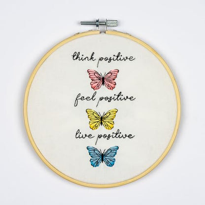 DUTCH STITCH BROTHERS Butterflies Embroidery Starter Kit with Pattern and Instructions. Stamped Embroidery Kits with Embroidery Clothes with Pattern. 6" Embroidery Hoop - color: DSB036 Stamped fabric