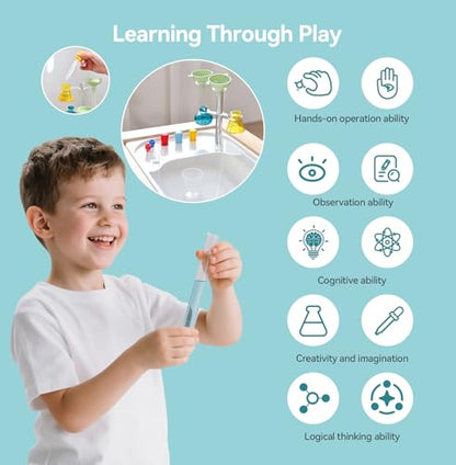 bopoobo Sensory Lab Tray Set Montessori-Inspired Sensory Play The All-in-One Science Station for Curious Toddlers (Chemistry Tools - Tabletop Set)