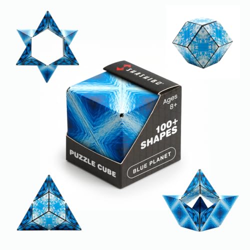 Shashibo DODECA Magnetic Puzzle Cube, Stress Relief Fidget Toy - color: Blue Planet, size: DODECA