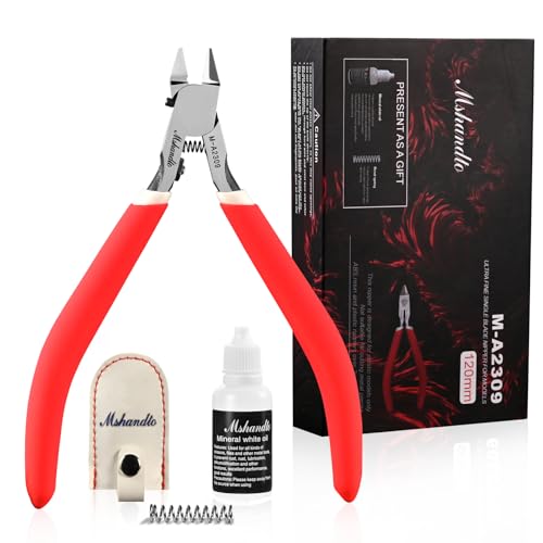 Model Nippers 4.8" Ultra Thin Single Blade Gundam Nippers, Sprue Cutter Hobby Nippers, Model Kit Nippers for Plastic Gunpla Model Building Professional Nipper Case & Mineral White Oil - style: Ultra-thin (Cloth Pack)