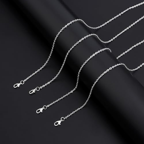 Lemonkey 33 Feet Silver Chains for Jewelry Making,Necklace & Craft - color: Silver, size: 3mm
