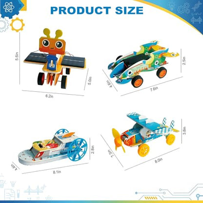 STEM Toys for Kids Ages 8-12 | 4-in-1 Science Kit Build Engineering Projects | Educational Toys Gift for Boys & Girls Age 8 9 10 11 12 Year Old