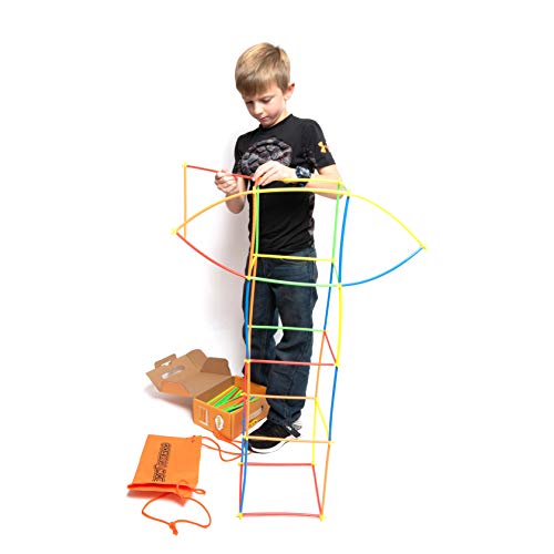 RAINBOW TOYFROG Straw Constructor Toys Stem Building Toys - 300 Pcs Connectors Toy Building Sets Kids Toys for Boys & Girls - Straw Building Set Engineering Kit - Autism Toy STEM Games