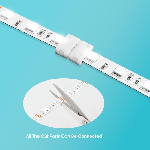 WENHSIN 10Packs 4-Pin RGB LED Light Strip Connectors 8mm Unwired Gapless Solderless Adapter Terminal Extension - size: 8MM-4PIN
