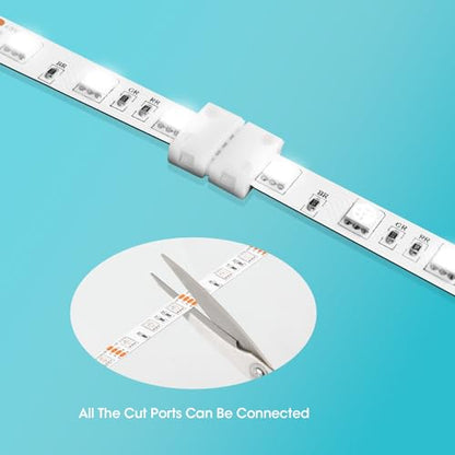 WENHSIN 10Packs 4-Pin RGB LED Light Strip Connectors 8mm Unwired Gapless Solderless Adapter Terminal Extension - size: 8MM-4PIN
