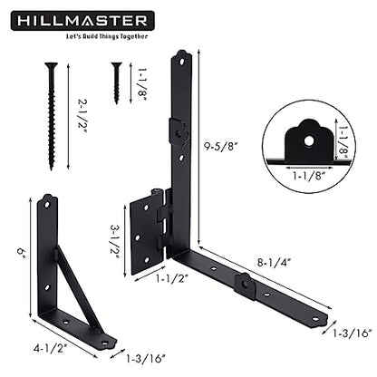 HILLMASTER Anti Sag Gate Frame Kit Gate Corner Brace Bracket Heavy Duty Adjustable Gate Hardware with Gate Latch for Wooden Fences,Driveway Gates,Shed Doors,Corral Gates,Wood Windows - size: 1 Set