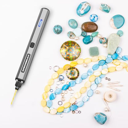 AM ARROWMAX Mini Electric Drill Pen, 13 in 1 with Aluminium case, Rechargeable, 800 RPM, Needle Vise Hand Drill Kit, 10 HSS Bits, DIY, Wood, Jewelry Making (SDS MINI) - size: SDS MINI
