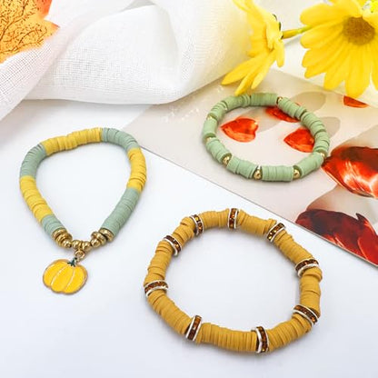3600 PCS 10 Strands Polymer Clay Beads for Jewelry Making, Vinyl Heishi Beads 6mm for Surfer Bracelets Necklace Making (Ginger Yellow) - color: Ginger Yellow