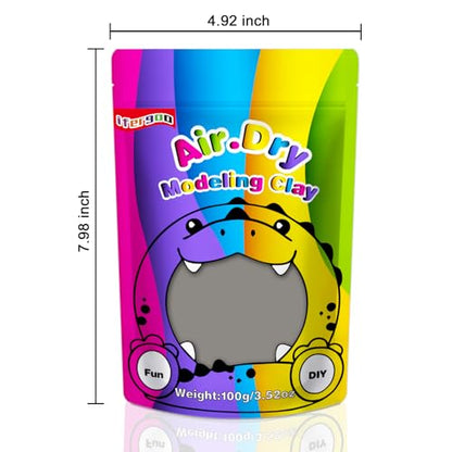 ifergoo 100g Gray Air Dry Clay, 3.5oz DIY Creative Modeling Clay for Kids - color: Gray/100g