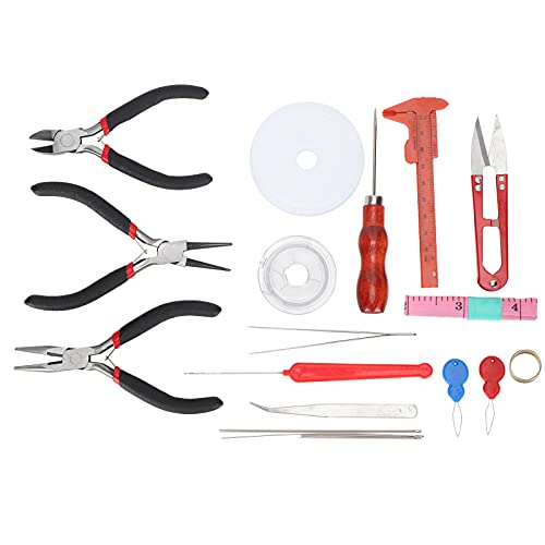 Jewelry Making Tool Kit, Professional 22pcs Stainless Steel Pliers Scissor Set for DIY Jewelry and Leather Handicrafts
