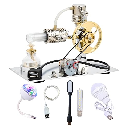 MagicTech Hot Air Stirling Engine Model L - Shape Educational Electricity Creative Physics JY22 - size: 6.3 x 3.1 x 4.3 Inch