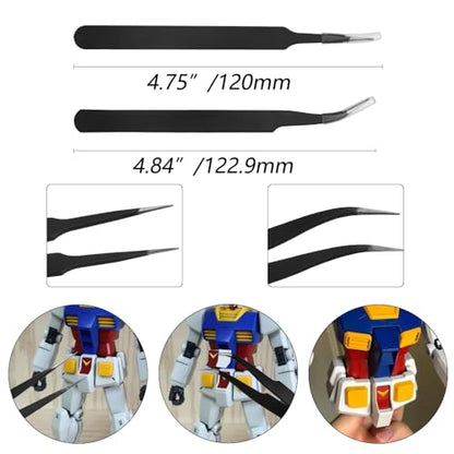 24PCS Modeler Basic Tools Craft Set Gundam Model Tools Kit with Plastic Box for Model Assemble Car Model Building Repairing and Fixing DIY Craft Kit