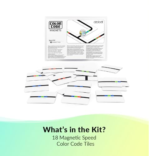 Ozobot Color Code Magnets Speed Kit, Interactive Coding Learning Tool for Kids Ages 3+, Enhances Logic & Problem Solving Skills, 18 Tiles, Evo & Color Codes Magnets Base Kit Required Not Included - style: Color Code Magnets - Speed Kit (18 Tiles)