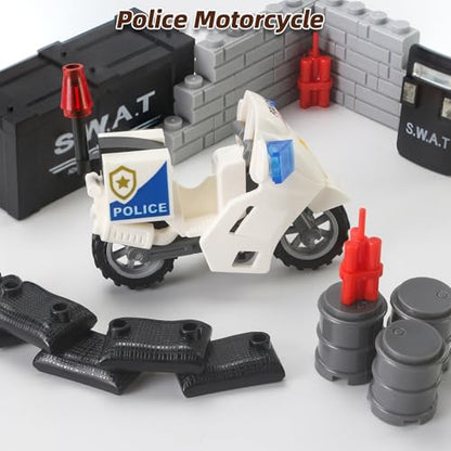 SWAT Gear Weapons Pack City Police Team with Robot Dog Drones Boat Kit
