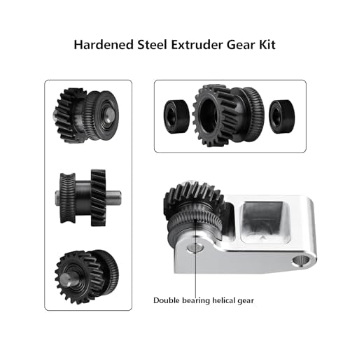 Upgrade Hardened Steel Extruder Gear Assembly for Bambu Lab P1P, P1S, X1C, X1E, Oblique Tooth Nano Coating Hardened Steel Extruder Dual Gears Kit for X1/P1 Series - style: for X1/P1