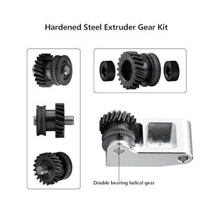 Upgrade Hardened Steel Extruder Gear Assembly for Bambu Lab P1P, P1S, X1C, X1E, Oblique Tooth Nano Coating Hardened Steel Extruder Dual Gears Kit for X1/P1 Series - style: for X1/P1