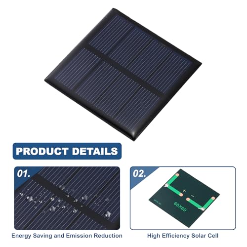 MECCANIXITY 8Pcs 2V 0.32W 160mA Mini Solar Panels, Small Solar Photovoltaic Power Cells Charge DIY Electric Toy Materials Kits - style: 2V 0.32W 0.16A