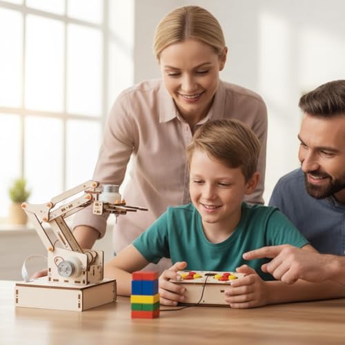 Robot Arm Kits Robotics for Kids Ages 8-12-14-16 Teens Adults STEM Toys Building Engineering Cool Stuff Gadgets Birthday Gifts 9 10 11 13 14 15+ Year Old Boys Grils DIY Science Project Mechanical Hand