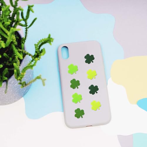 100Pcs St. Patrick's Day Shamrocks Handmade Polymer Clay Beads, Luck Clover Prints Polymer Clay Spacer Beads for Women Jewelry Making DIY Charms Bracelet Necklace Hair Clip Accessories Handmade Craft - color: 4sanyecao