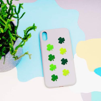 100Pcs St. Patrick's Day Shamrocks Handmade Polymer Clay Beads, Luck Clover Prints Polymer Clay Spacer Beads for Women Jewelry Making DIY Charms Bracelet Necklace Hair Clip Accessories Handmade Craft - color: 4sanyecao