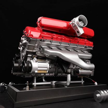 Metal V12 Engine Model Kit That Works 800+ PCS Metal Motorized 4-Stroke Engine with Electric Drive, DIY STEM Building Project & Educational Gift for Adults, and Car Enthusiasts