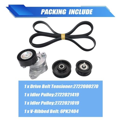 Priprilod Serpentine Belt Tensioner Idler Pulley Kit For Mercedes-Benz M272