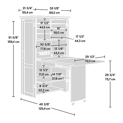 Sauder Miscellaneous Storage Craft & Sewing Armoire, L: 35.112" x W: 21.81" x H: 61.58", Mystic Oak - color: Mystic Oak