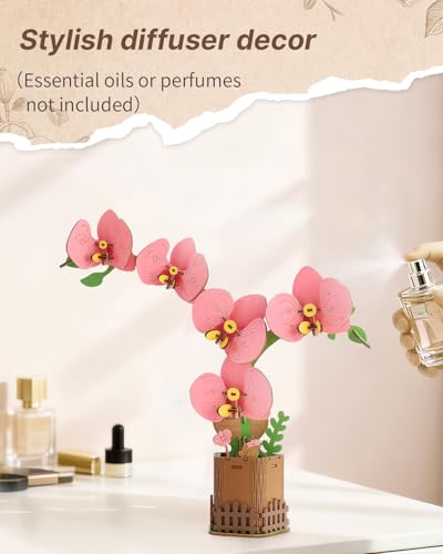 Kaayee 3D Wooden Flower Puzzles Phalaenopsis, Wood Flowers Craft for Adults - color: Phalaenopsis