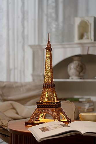ROBOTIME 3D Wooden Puzzle DIY Model Building Kit Big Ben TG507 & Eiffel Tower TGL01