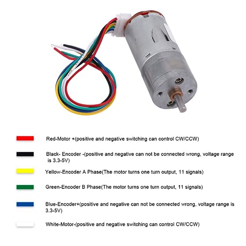 DIY Encoder Gear Motor with Mounting Bracket 65mm Wheel Kit, JGA25-371 Metal Gears DC12V for Smart Car Robot Printer Machinery Equipment (Speed 1000) - size: Speed 1000