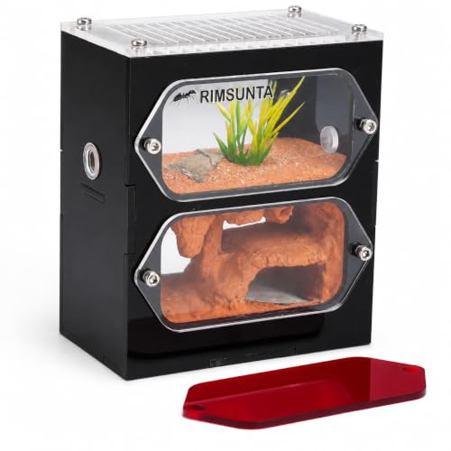 Terra Core S Dual View Ant Farm, Acrylic Formicarium Nest with Starter Kit, Double-Sided Observation Habitat with Moisture System for Ant Keepers, 3.93 x 2.36 x 4.52 in - size: Terra Core Series-DualView S