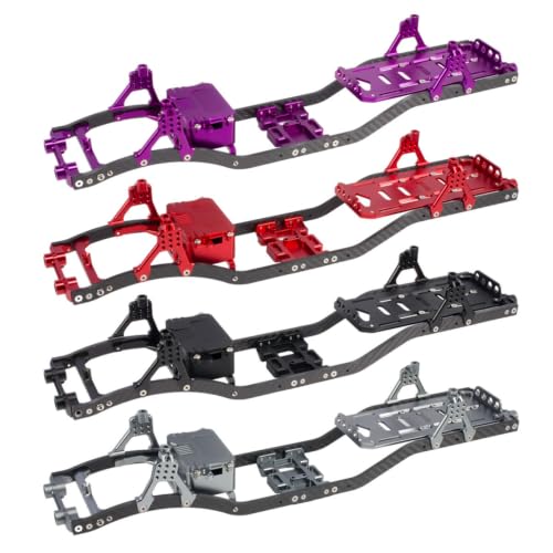 1/10 RC Crawler Metal Chassis Kit for Axial SCX10 II Rock Off Road Truck - color: Red