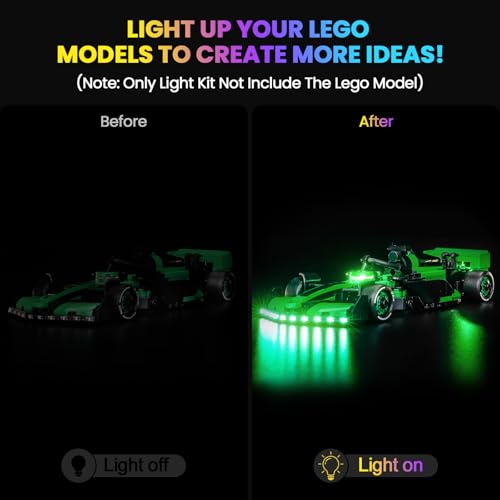 Upgraded Led Light Kit Compatible with Lego Kick Sauber F1 Team C44 Race Car Building Set, Lights Decoration Compatible with Lego 77247 (Model Not Included) - style: Classic Version 77247