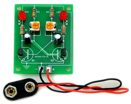 Adjustable Transistor Astable Multivibrator Circuit Learn Kit, LED Flashing, Practical Soldering Project Kit