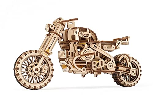 UGEARS Bundle Motorcycle with Sidecar and Dragster Car Model Kit - Top Fuel Dragster Model Kits 3D Puzzle with Powerful Spring Motor - Drag Racing Model Car Kits 3D Puzzles for Self-Assembly