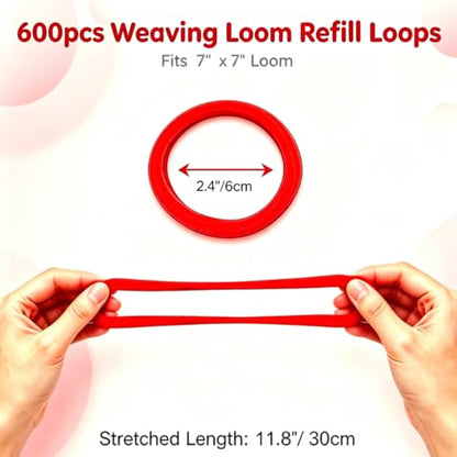 600 PCS Nylon Loom Refill Loops for 7 in Potholder Weaving Loom - Light Green - color: Light Green