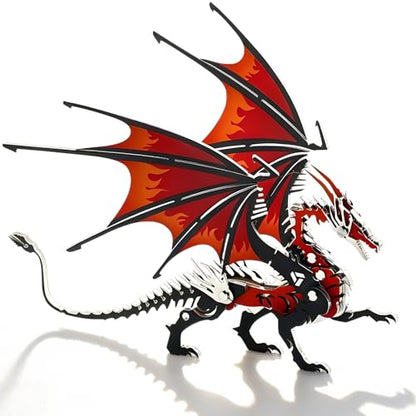 3D Metal Model Kits, Mechanical Fire Breathing Dragon 3D Puzzles - color: A2-fire Breathing Dragon