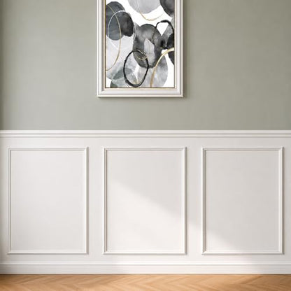 3 Set Peel and Stick Wall Molding Kit,Pre Cut Wainscoting Panels,24x32in - color: 24x32in