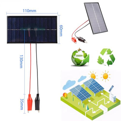 5Pcs Mini Solar Panels with Wire Clips, 5V 6V 0.84W Solar Cells