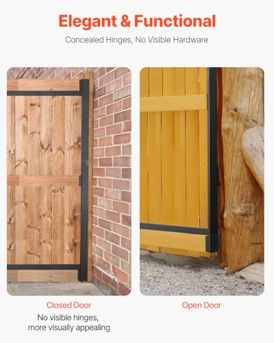 VEVOR Gate Building Kit, Fits 36 to 60 in Wide Openings, Up from 6 to 7 ft High Fence, Adjustable Gate Building Kit, Anti Sag Full Gate Frame Kit with Latch Lock and Screws, for Wooden Fence, Iron - size: 36"-60" wide openings, 6'-7' high