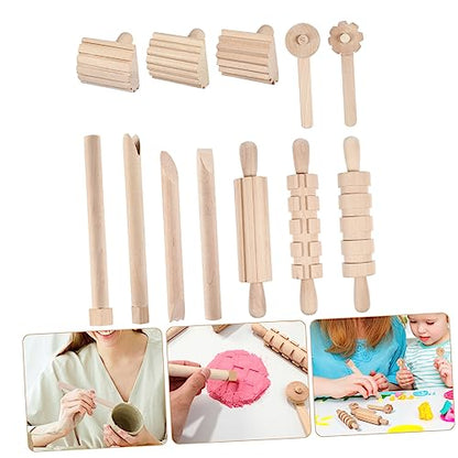 Garneck 12pcs Wooden Clay Sculpting Tools Set for Kids