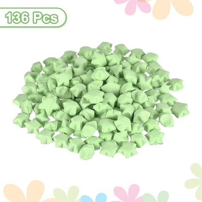 MECCANIXITY 136pcs Pre-made Origami Lucky Stars Paper Wishing Star Pale Green for Best Wish Christmas Party Wedding Valentine's Day Girl Friends Gift - color: Pale Green
