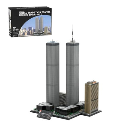 MOC-177998 World Trade Center Building Blocks Set, 1/800 World Famous Architecture Landmark NY City Skyline Construction Toy for Adults, Designed by bru_bri_mocs, 7121PCS