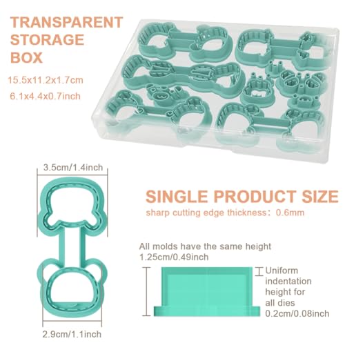 beinkmake 10Pcs Animals Keychain Polymer Clay Cutters for Adults Cute Animals Avatars Polymer Clay Keychain Cutter for Jewerly Making Birthday Party Gifts DIY Supplies - style: Little bear