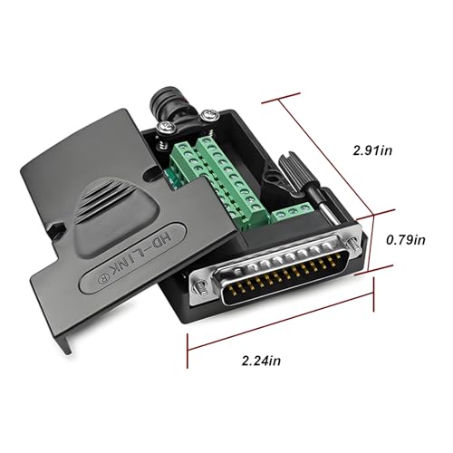 4PCS DB25 Male Solderless Breakout Connector with Case Long Bolts Tail Pipe - style: Male