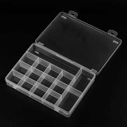 SUTOKAKA 15 Grids Plastic Organizer Storage Box for Jewelry - size: 15
