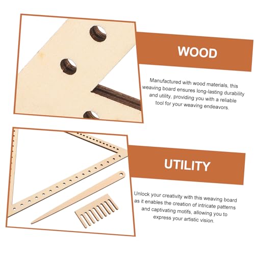 DIYEAH Weaving Loom Crafting Triangle Set Portable Loom Board Tool with Shuttle and Comb for Yarn Tapestry Bracelet and Handcraft Weaving Projects