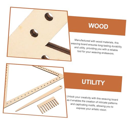 DIYEAH Weaving Loom Crafting Triangle Set Portable Loom Board Tool with Shuttle and Comb for Yarn Tapestry Bracelet and Handcraft Weaving Projects