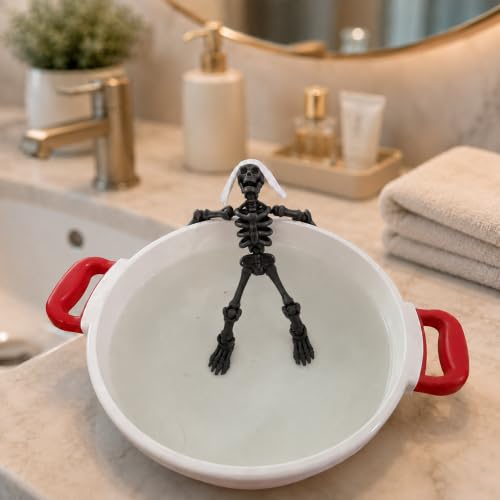 Fully Articulated Human Skeleton Action Figure, Black - color: Black