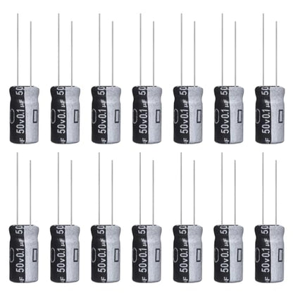 0.1uF 50V 5x11mm Electrolytic Capacitor 0.1 UF MFD 50 Volt 0.2x0.43in Aluminum Capacitors (Pack of 15) - style: 0.1uF 50V 5x11MM